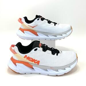 Hoka One One Women's White Orange Black Athletic Running Shoes